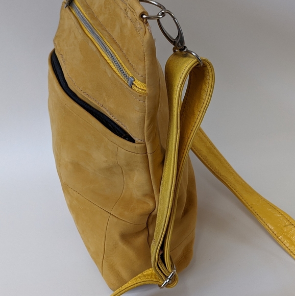 Yellow handmade leather bag - Picture 1 of 6